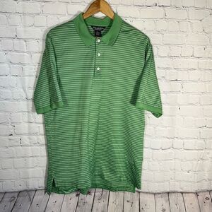 Brooks Brothers‎ Polo Shirt Mens Medium Green Country Club Geometric Print